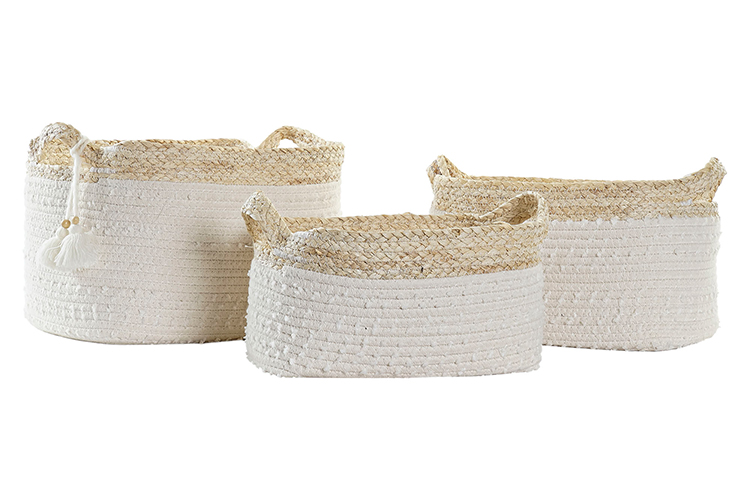 cesta ovalada algodon fibra maiz